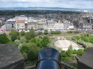 View of Edinburgh, Scotland from a Castle Canon