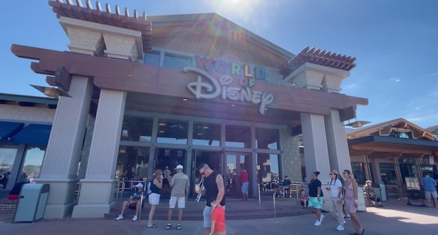 outside entrance of world of disney store disney springs orlando florida