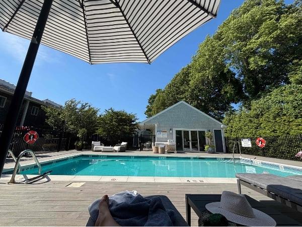 poolside view at journey east hampton hotel. 